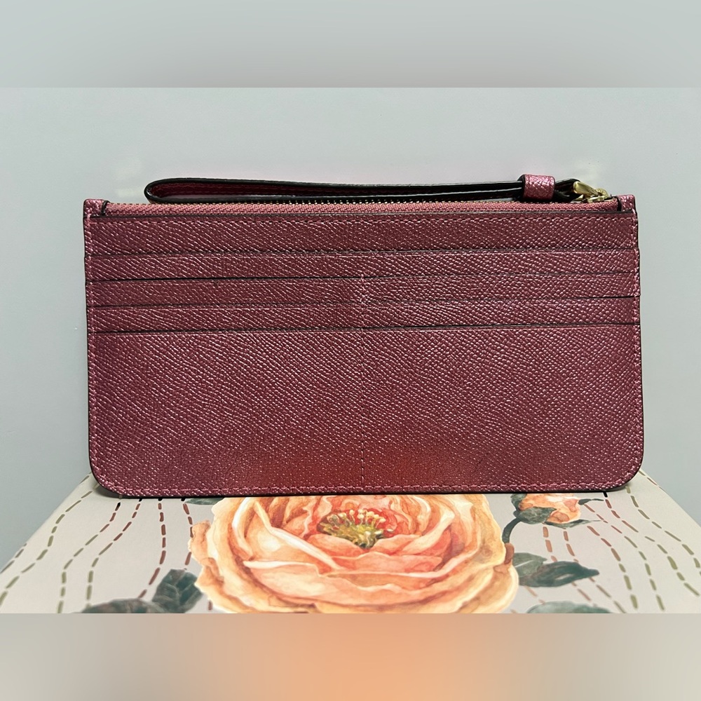 LOW START Coach Plum Textured Wristlet EUC - Picture 4 of 11